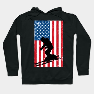 American flag ski nordic usa alpine skiing jersey Hoodie